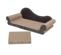 TOGEVAL Scratch-resistant Cat Scratching Couch for Indoor Cats with Pillow-like Armrest Corrugated Paper Board Supports Natural Claw Care and Healthy Scratching Habits Kitten Sofa Lounger