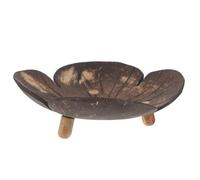 TOGEVAL Self-draining Coconut Shell Soap Tray with Petal Design Shower Soap Bar Holder for Bathroom and Kitchen for Dryness