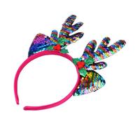 TOGEVAL Sequin Christmas Antler Headband Lightweight Xmas Hair Hoop for Holiday Party Accessories Reindeer Hairband for Festive Costume Celebrations