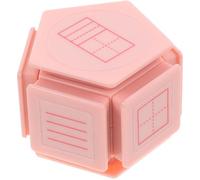 TOGEVAL Seven-in-one Teaching Stamp, Multi-Sided Pink Handwriting Correction Seal, Educational Learning Stamp for Primary School Students