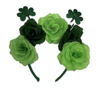 TOGEVAL Shamrock Headband Rose Headband Patrick's Day Decor Party Headpiece Cosplay Costume Accessory