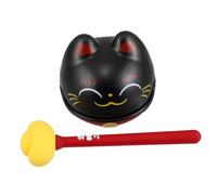 TOGEVAL -shaped Wooden Fish Drum Percussion Instrument Musical Toy Home Decor Easy to Play Comfortable Grip Mallet for Beginners Experienced Musicians