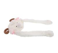 TOGEVAL Sheep Ear Wiggling Hat with Soft Plush Earmuffs, Winter Warm Cute Ear Moving Beanie for Women, Kawaii Fuzzy Headgear for Holiday Cosplay and Photo Props