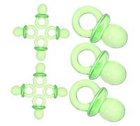 TOGEVAL Shower Mini Pacifier Decorations Transparent Green Acrylic Favor for Boy Girl Party Supplies Lightweight DIY Table Scatter