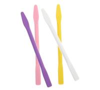 TOGEVAL Silicone Face Mask Stirring Sticks 4pcs 10cm Resin Mixer Makeup Stirrer for DIY Skincare Beauty Tools in White Yellow Pink Purple