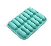 TOGEVAL Silicone Ice Cube Tray with Lid Flexible Sausage Mold for DIY Baking Microwave Freezer Safe Easy Release Non Stick Silicone Ice Box Space Saving Stackable Kitchen Mold for Drinks