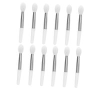 TOGEVAL Silicone Lip Brush Lipstick Applicator Set 12pcs Mini White Handle Lip Mask Makeup Brushes Portable Cosmetic Tool