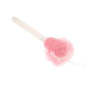 TOGEVAL Silicone Long Handle Back Scrubber Bath Brush for Shower with Ergonomic Grip Dense Mesh for Gentle Exfoliation Stress Relief and Muscle Relaxation Portable Bathroom Bathing Sponge