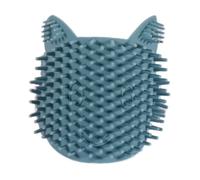 TOGEVAL Silicone Pet Massaging Comb and Cat Scratching Board Small Blue Multi Function Grooming Brush for Kitten Itch Relief and Furniture Protection Safe Odor Nylon Accessory