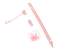 TOGEVAL Silicone Stylus Pen Protector Cover for Pencil Generation Non-slip Touch Pen Sleeve with Replacement Tips Soft Pink Case for Safe Grip and Drop Prevention