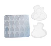 TOGEVAL Silicone Triangle Guitar Pick Molds 3pcs Set with Resin Casting Storage Box for Diy Plectrum Craft Supplies and Guitar Pick Holder