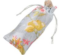 TOGEVAL Silk Cotton Linen Sandalwood Comb Storage Bag with Drawstring, Small 8X16Cm Mini Jewelry Pouch for Wrapping and Ornament Storage