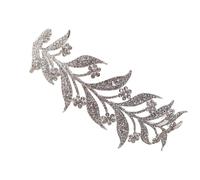 TOGEVAL Silver Alloy Rhinestone Headband Leaves Shaped Delicate Crown Hair Accessories Eye-catching Bridal Hairpiece for Weddings