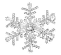 TOGEVAL Silver Snowflake Brooch Pin Rhinestones for Women and Men, Christmas Lapel Pin Accessory for Jackets, Hats, Dresses, and Suits, Elegant Clothing Accessory for Holiday and Birthday