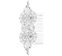TOGEVAL Silver Wedding Hair Comb Not Easily Deform or Break for Bride with Artificial Diamonds, Zinc Alloy Material, Comfortable Wearing Elegant Bridal Hair Accessory for Weddings