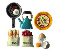 TOGEVAL Simulated Food Fridge Magnets Resin Cartoon Refrigerator Magnets Adorable Home Decor for Kitchen Office Educational Souvenir Gift