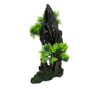 TOGEVAL Simulation Rockery Model Aquarium Mountain Ornament for Fish Tank Decoration Antique Style Resin Landscape Accessory Stable Base for Natural Scenery Aquatic Environments