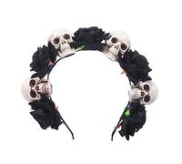TOGEVAL Skull Headband Skeleton Hair Band Women Halloween Gothic Decor Skulls Horror Headbands Non-woven Fabric Black