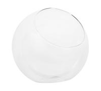 TOGEVAL Slanted Mouth Glass Terrarium Vase Micro Landscape Plant Container for Succulents Air Plants Home Office Decor DIY Eco Bottle with Artistic Design