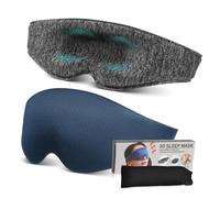 TOGEVAL Sleep Eye Mask with Adjustable Strap and Storage Bag Light Blocking Soft Cover for Travel Napping Office Use Comfortable Fit for All Head Craftsmanship