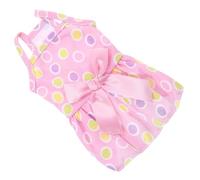 TOGEVAL Small Dog Princess Dress Polka Dot Pet Skirt Lightweight Cotton Sundress for Puppies and Small Dogs in Pink Xs Comfortable Summer Outfit and Hawaii Style