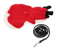TOGEVAL Small Pet Harness Christmas Warm Vest with Adjustable Leash, Thick Fleece-lined Rabbit and Dog Traction Rope, Comfortable S Size Pet Walking Apparel for Winter