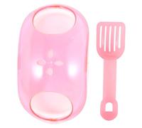 TOGEVAL Small Pet Sand Bath Container with Scoop Portable Half Transparent Chinchilla Hamster Bathroom House Plastic Sandbath for Cleaning and Stress Relief Stable Design for Random Color