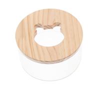 TOGEVAL Small Pet Sand Box Acrylic Hamster Shower Bathtub with Cover Transparent Sand Bath Container Practical Pet Toilet for Dwarf Hamsters and Small Animals