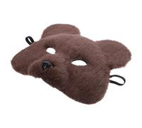 TOGEVAL Soft Plush Brown Bear Mask for Halloween Party Cosplay and Masquerade Realistic Animal Face Costume Accessory for Adults Lightweight Comfortable Wear for Birthday and Carnival
