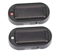 TOGEVAL Solar Car Anti-Theft Warning Lights Rechargeable Decorative 2pcs with Automatic Flashing and Charging Black Plastic Simulation Alarm Lamps for Vehicle Doors and Central Control