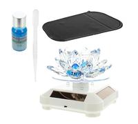 TOGEVAL Solar Energy Rotating Car Aromatherapy Diffuser Lotus Flower Decoration for Car Interior Plastic and Crystal Material Elegant Design Freshens Air with Essential Oils Practical