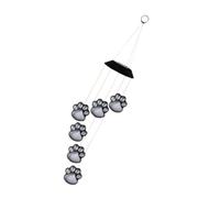 TOGEVAL Solar Powered Cat Paw Wind Chime Light for Garden Hanging Outdoor Decorative Lamp Head Black Shell Easy Installation Romantic Solar Garden Ornament
