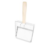 TOGEVAL Stainless Steel Cat Litter Scoop Wooden Handle Fine Mesh Design for Easy Cleaning Comfortable Grip for Pet Owners for Home Use