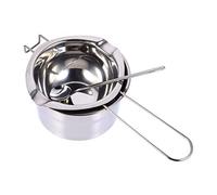 TOGEVAL Stainless Steel Cheese Melting Pot with Thickened Body Even Heat Conduction Safe Handle for Chocolate Butter and Candy Melting Compact Outdoor Picnic and Hiking Cookware