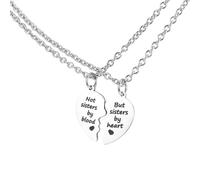 TOGEVAL Stainless Steel Couples Necklace Set with Matching Heart Pendants, Friendship Clavicle Necklaces for Women and Girls, Sturdy Pendant Jewelry for Daily Wear