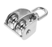 TOGEVAL Stainless Steel Dual Pulley Block Rotating Swivel Pulley for Fitness Training Ship Operations and Industrial Use Durable Heavy Duty for Weight Lifting and Mechanical Systems