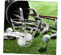 TOGEVAL Stainless Steel Golf Ball Bucket with Handle Outdoor Golf Ball Container for Driving Ranges and Schools Securely