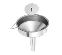 TOGEVAL Stainless Steel Large Funnel with Filter Mesh Multi-function Small Kitchen Funnel for Daily Use Wear-resistant for Wine Sauce and Beverage Transfer
