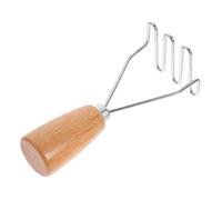 TOGEVAL Stainless Steel Potato Masher with Wooden Handle Compact Kitchen Tool for Mashing Potatoes and Food Easy to Clean Vegetable Crusher Portable Manual Masher for Smooth Food