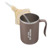 TOGEVAL Stainless Steel Spill Elderly Beaker Cup for Dysphagia Patients Ergonomic Lightweight Hospital Water Cup for Bedridden Seniors Nursing Liquid Feeding Aid with Comfortable Grip