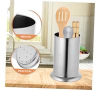 TOGEVAL Stainless Steel Straw Holder Dispenser Cutlery Organizer for Coffee Shops Bars Kitchens Countertop Storage for Spoons Forks Chopsticks