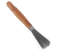 TOGEVAL Stainless Steel Wood Handle Kitchen Brush for Pan and Oven Grill Cleaning, Pot Scraper Tool with Hanging Hole, Sturdy Kitchen Cleaning Brush for Outdoor and Indoor Use