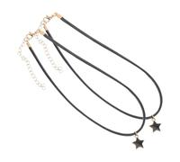 TOGEVAL Star Choker Punk Style Necklace Adjustable Black Leather Collar for Women Men Birthday Xmas Present