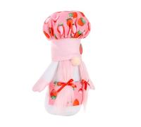 TOGEVAL Strawberry Chef Hat Gnome Doll Decorative Figurine for Home and Office Luck Charm Collectible Decor for and Shop Windows