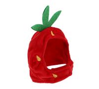 TOGEVAL Strawberry Design Pet Hat Decorative Cosplay Costume Adjustable Small Medium Dog Cat Party Accessory for Pets
