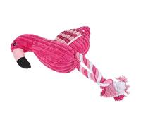 TOGEVAL Strong Soft Pet Dog Chewing Rope Toy Flamingo Design Squeaky Toy for Puppy Dog