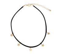 TOGEVAL Stylish Leather Choker Necklace for Women Creative Pentagram Pendant Clavicle Chain Black Rope Jewelry for Parties and Everyday Wear