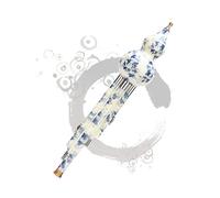 TOGEVAL Synthetic Porcelain Gourd Flute Chinese Cucurbit Blue White Traditional Music Instrument