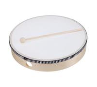 TOGEVAL Timber Drum Small Drum Beginner Adults Sing Dancing Bongos Wedding Play Instrument Dance Outdoor Tambourine Beige Wood