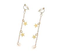 TOGEVAL Titanium Steel Anti-lost Earphone Earrings with Ear Line Holder Chic Fashion Ear Cuff for Wireless Earbuds Easy to Wear Accessory for Teens and Adults Idea